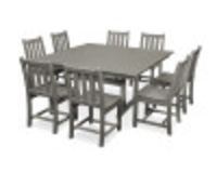 POLYWOOD® Traditional Garden 9-Piece Farmhouse Trestle Dining Set ...