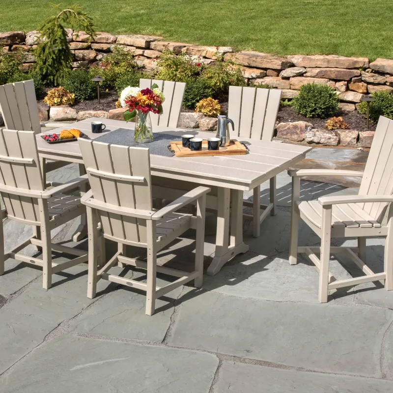 Quattro 6-Piece Farmhouse Dining Set with Trestle Legs and Bench