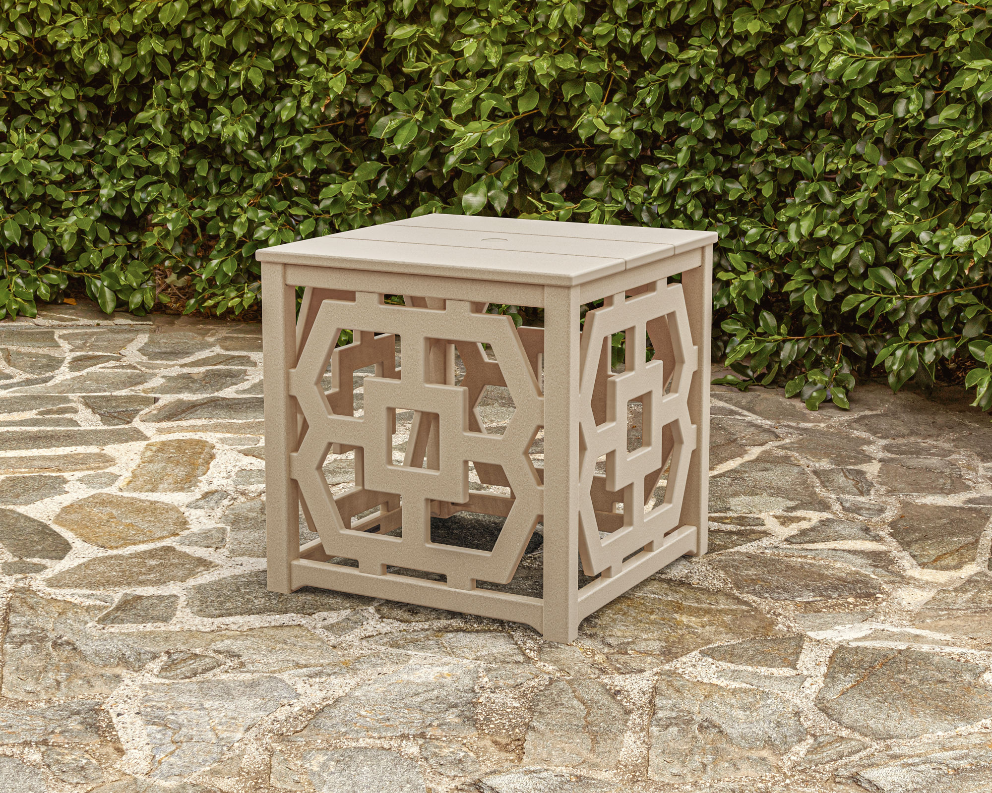 POLYWOOD® Chinoiserie Umbrella Stand Accent Table MSCT4P231U