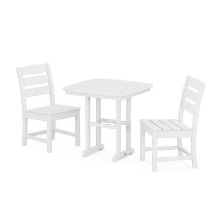 Lakeside Side Chair 3-Piece Dining Set in White