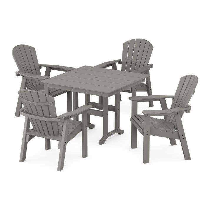 POLYWOOD Seashell Chair 5-Piece Farmhouse Dining Set