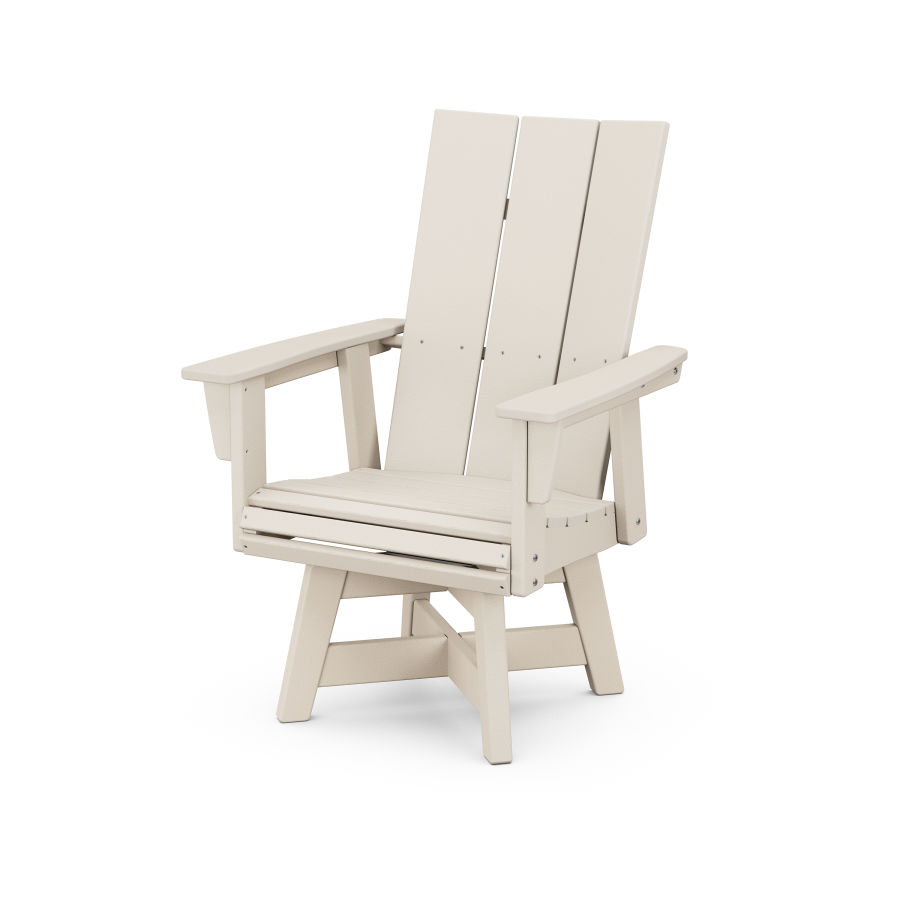 POLYWOOD Modern Adirondack Swivel Dining Chair in Sand