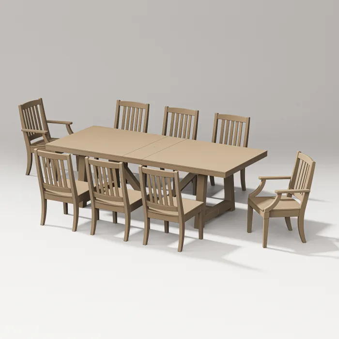 POLYWOOD Estate 9-Piece A-Frame Table Dining Set