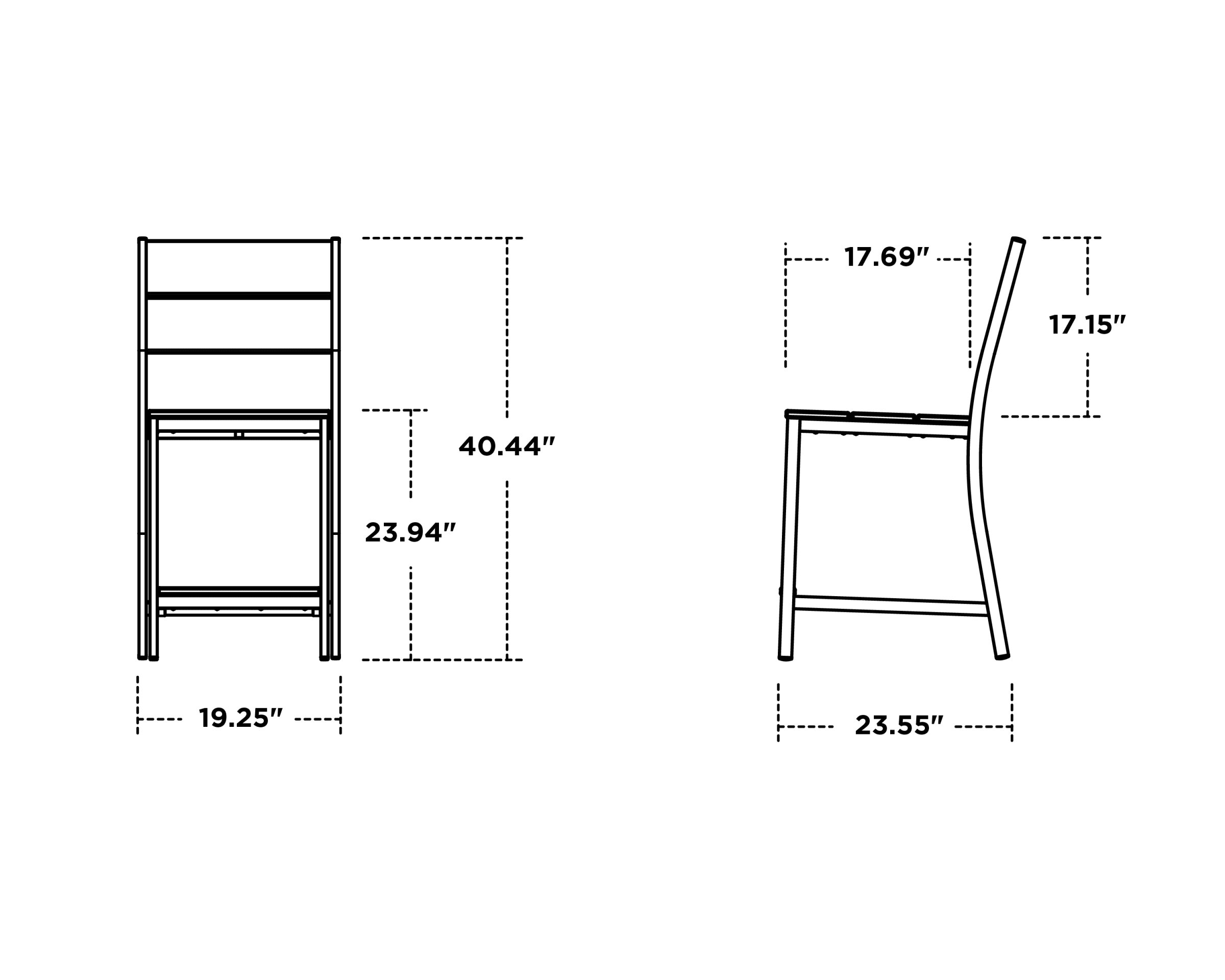 Dimensions for Main Street Counter Side Chair