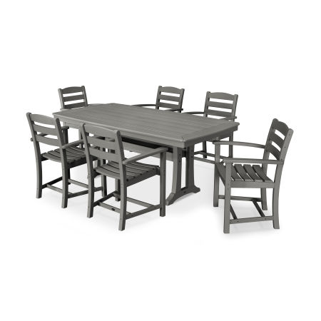 La Casa Café 7 Piece Arm Chair Dining Set in Slate Grey