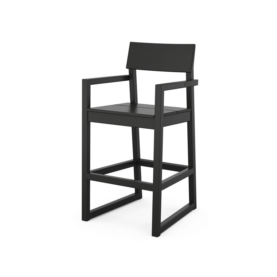 POLYWOOD EDGE Bar Arm Chair in Black
