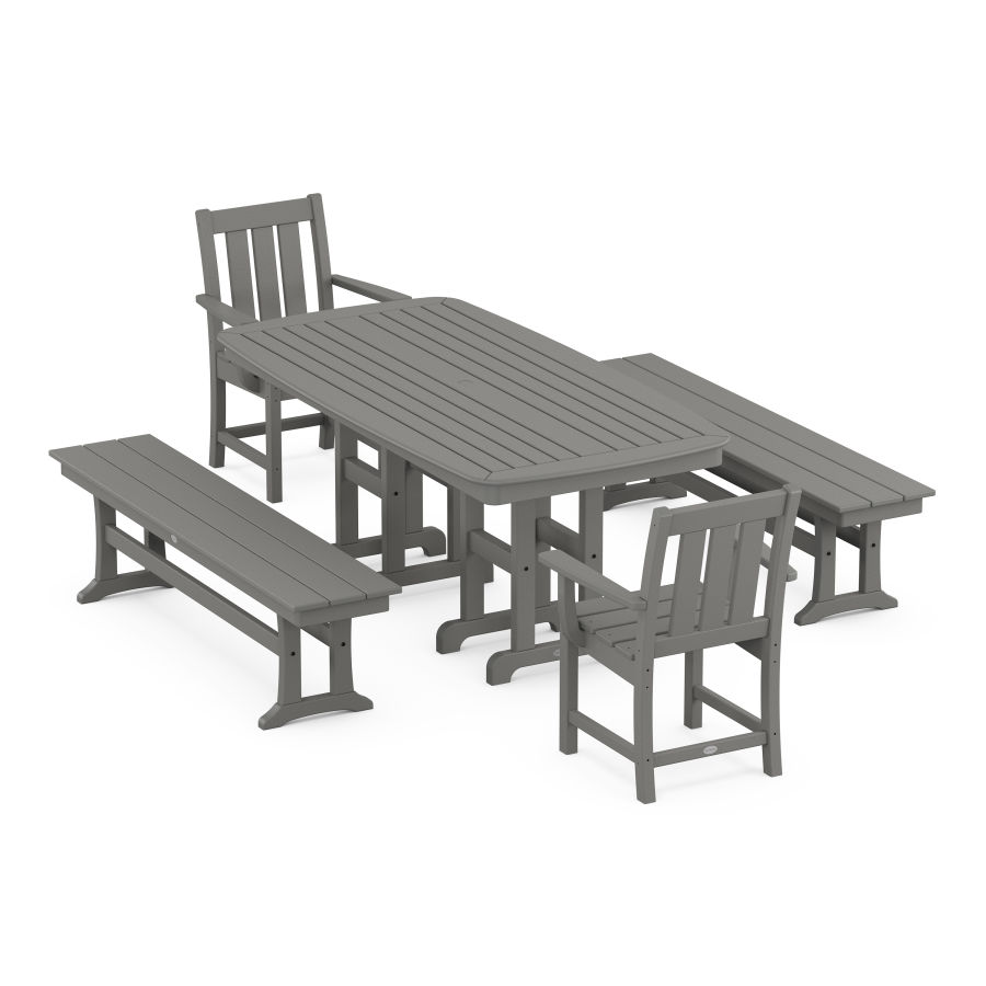 POLYWOOD Oxford 5-Piece Dining Set with Benches