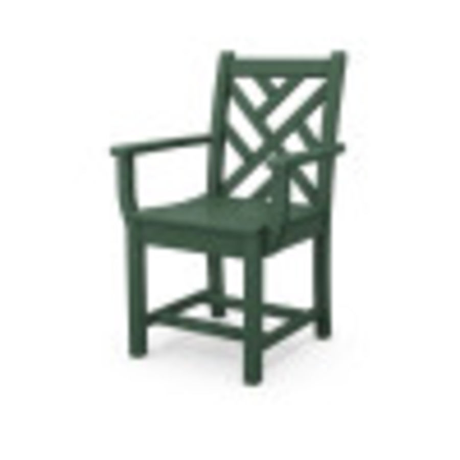 POLYWOOD Chippendale Dining Arm Chair in Green