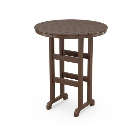 POLYWOOD Classics Round 36" Bar Table in Mahogany