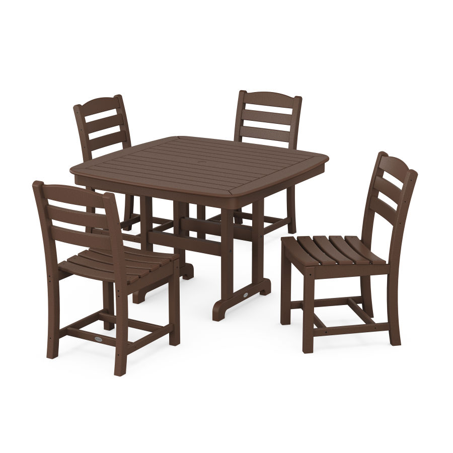 POLYWOOD La Casa Café Side Chair 5-Piece Dining Set with Trestle Legs in Mahogany