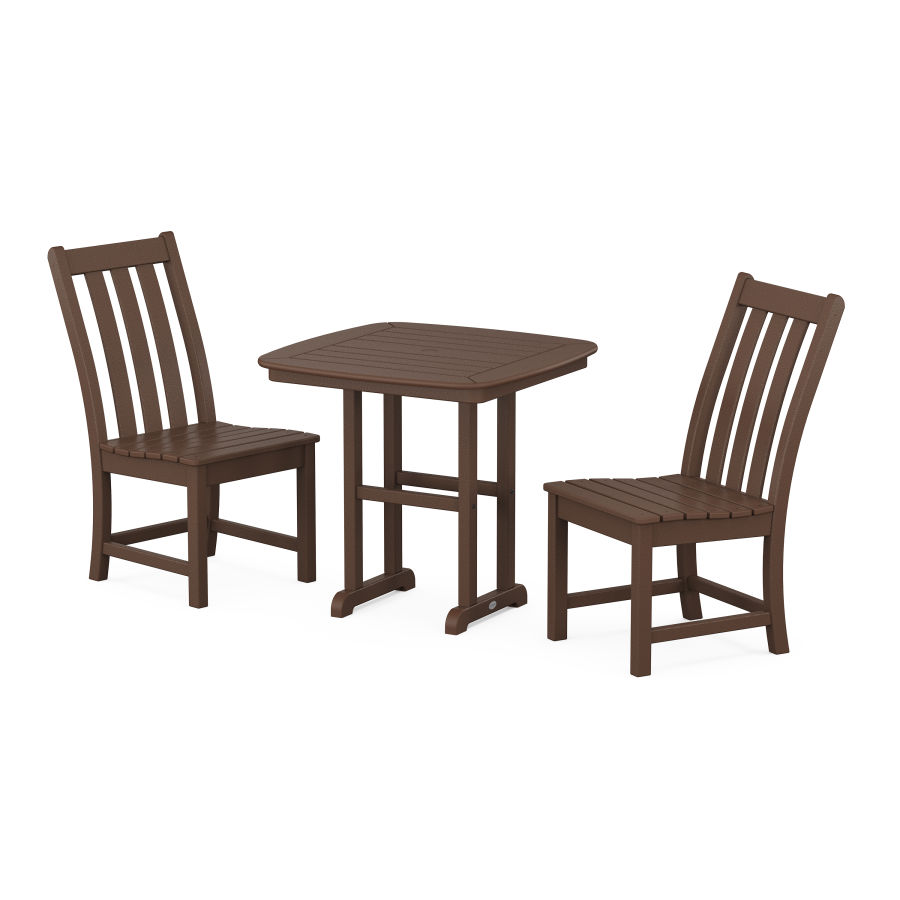 POLYWOOD Vineyard Side Chair 3-Piece Dining Set in Mahogany