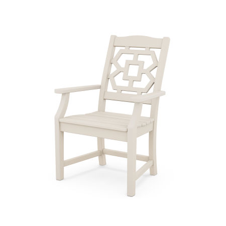 POLYWOOD Chinoiserie Dining Arm Chair in Sand