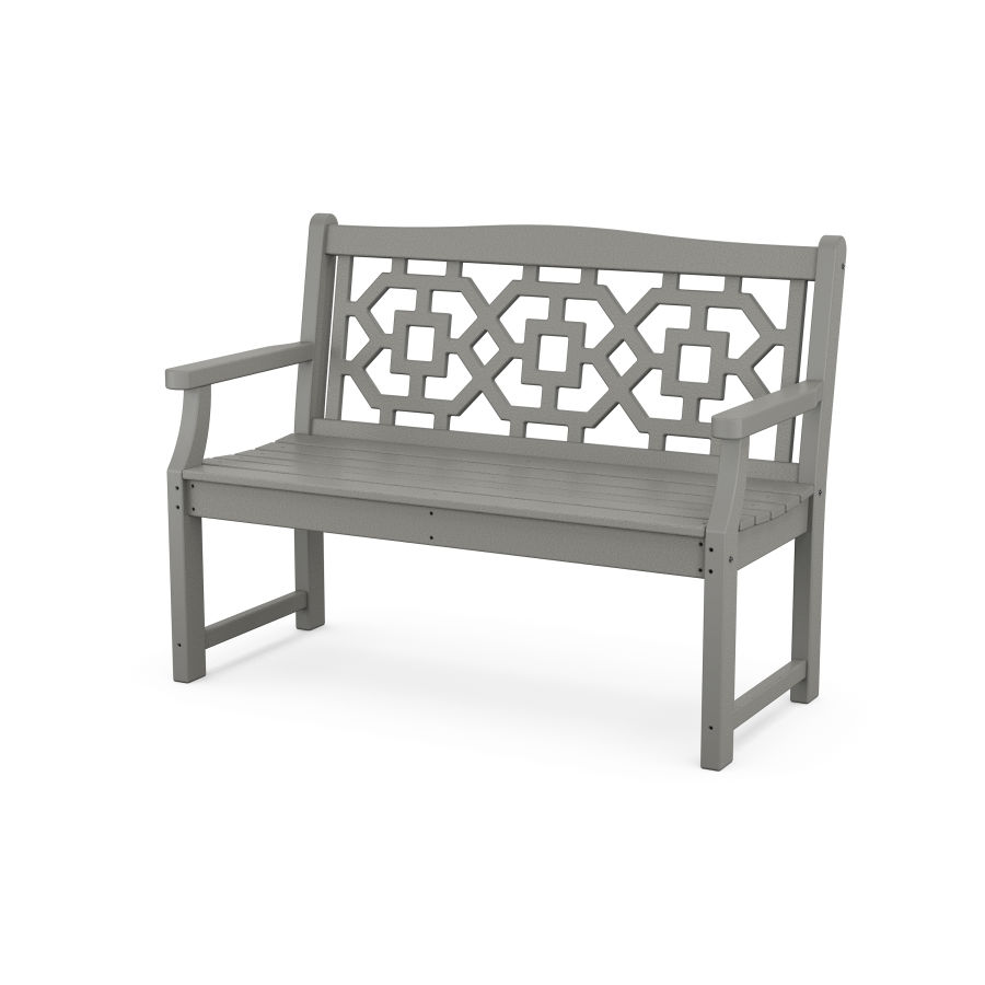 POLYWOOD Chinoiserie 48” Garden Bench in Slate Grey