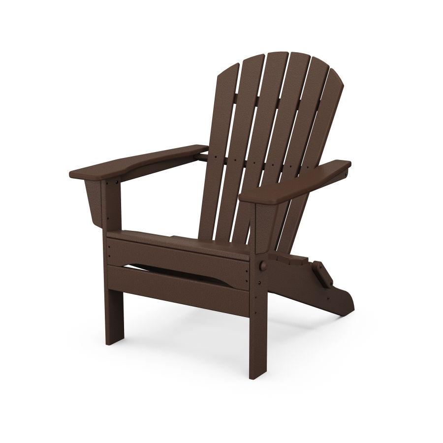 POLYWOOD South Beach Folding Adirondack Chair in Mahogany