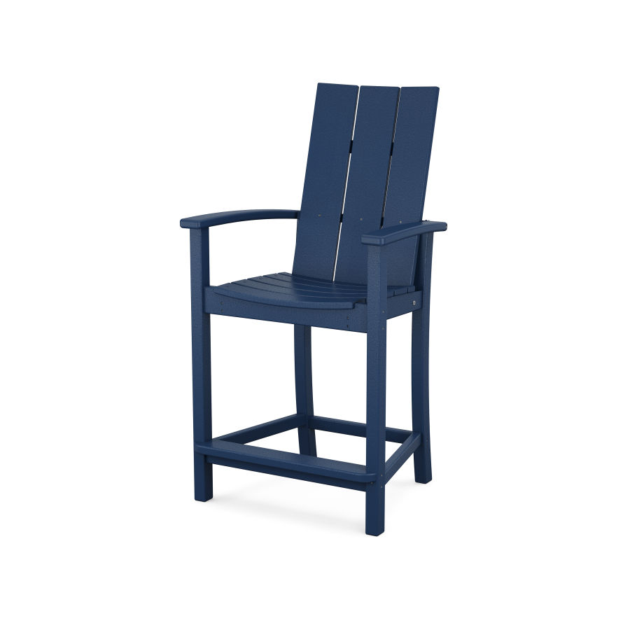 POLYWOOD Modern Adirondack Counter Chair in Navy
