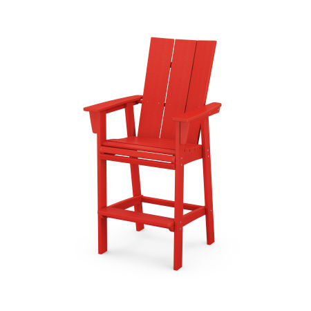 POLYWOOD Modern Adirondack Bar Chair in Sunset Red