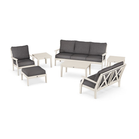POLYWOOD Braxton 7-Piece Deep Seating Set in Sand / Ash Charcoal