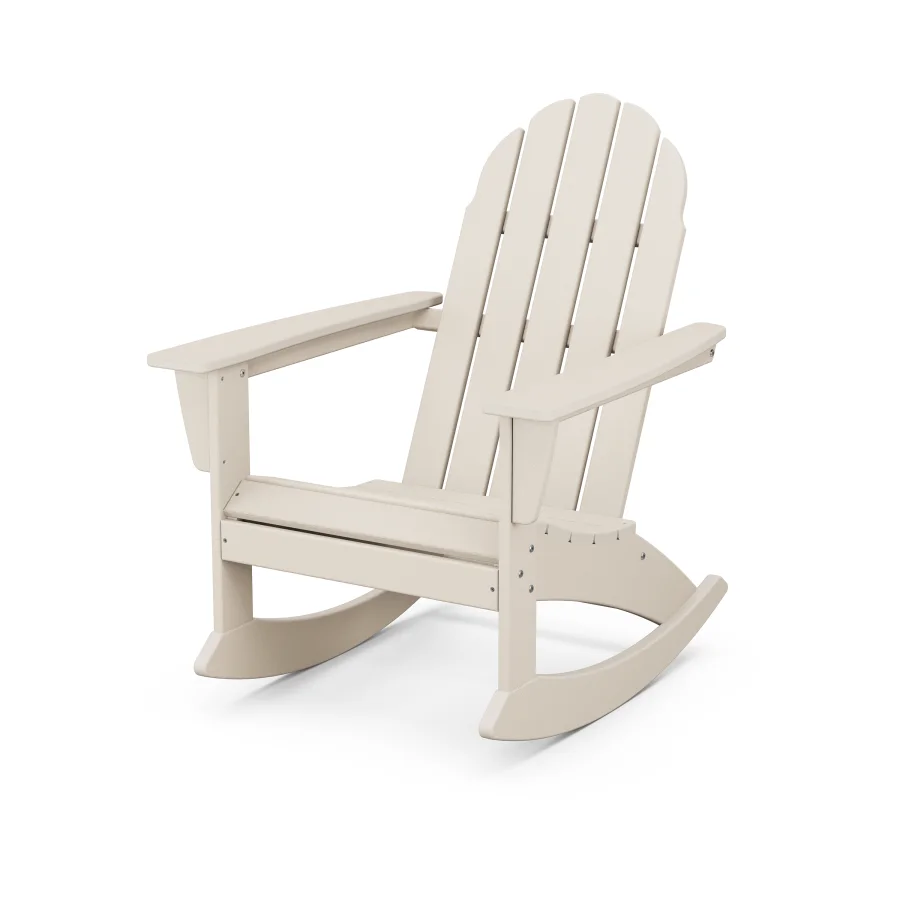 POLYWOOD Vineyard Adirondack Rocking Chair in Sand