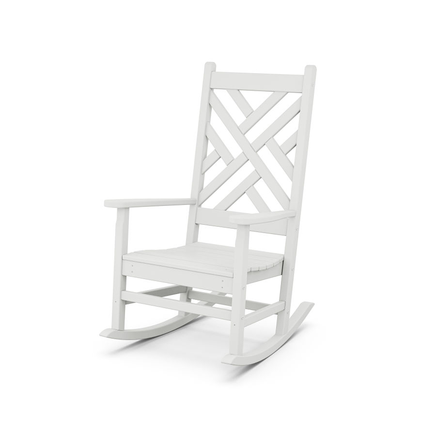 POLYWOOD Chippendale Porch Rocking Chair in White