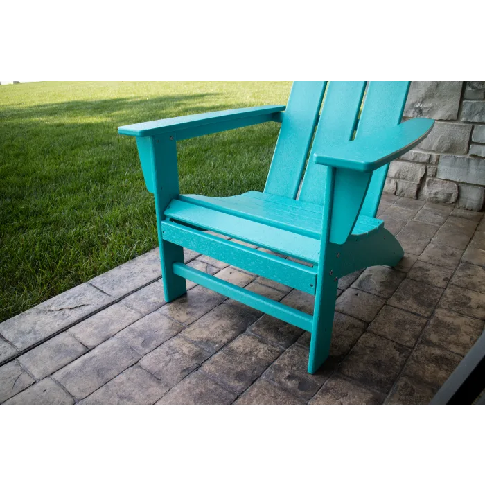 Allen + roth deals by POLYWOOD Oakport Slate Grey Poly-lumber adirondack chair