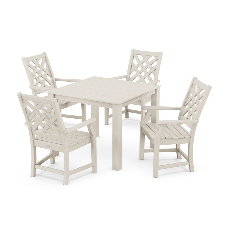 POLYWOOD Wovendale 5-Piece Parsons Dining Set in Sand