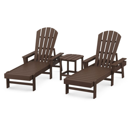 POLYWOOD South Beach Chaise 3-Piece Set in Mahogany