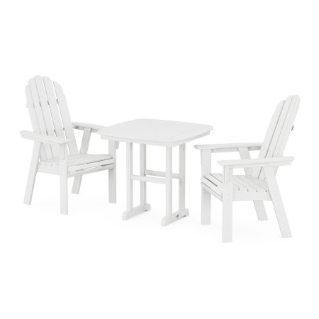 Vineyard Adirondack 3-Piece Dining Set in White