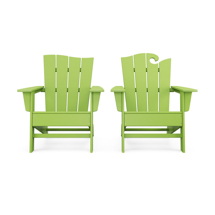 POLYWOOD Wave 2-Piece Adirondack Set with The Wave Chair Left