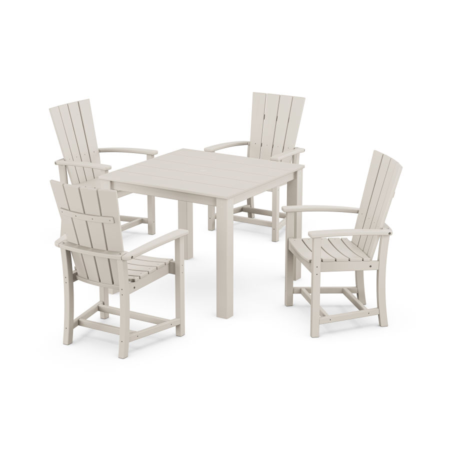 POLYWOOD Quattro 5-Piece Parsons Dining Set in Sand