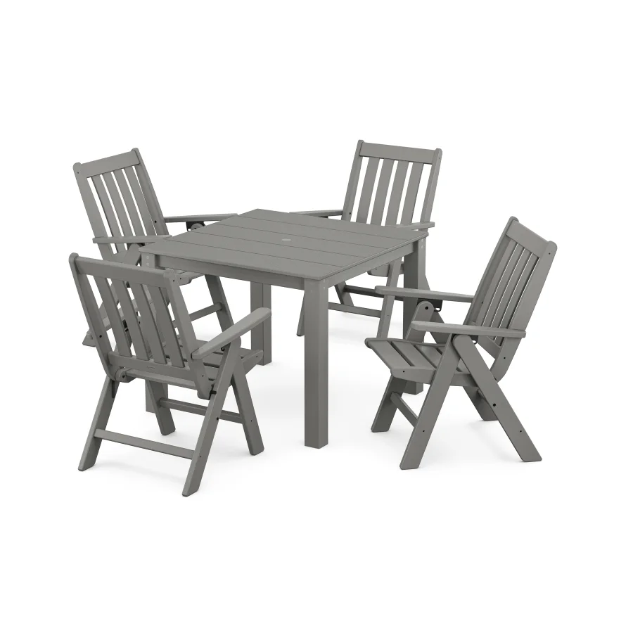 POLYWOOD Vineyard Folding Chair 5-Piece Parsons Dining Set