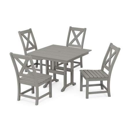 Braxton Side Chair 5-Piece Farmhouse Dining Set in Slate Grey