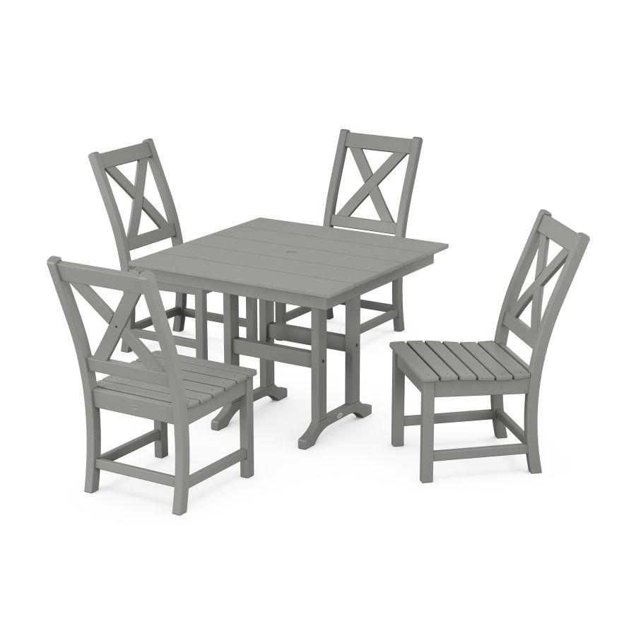 POLYWOOD Braxton Side Chair 5-Piece Farmhouse Dining Set