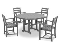 POLYWOOD® La Casa Café 5-Piece Round Farmhouse Dining Set - PWS132-1