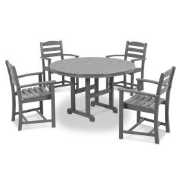 POLYWOOD® La Casa Café 5-Piece Round Farmhouse Dining Set - PWS132-1