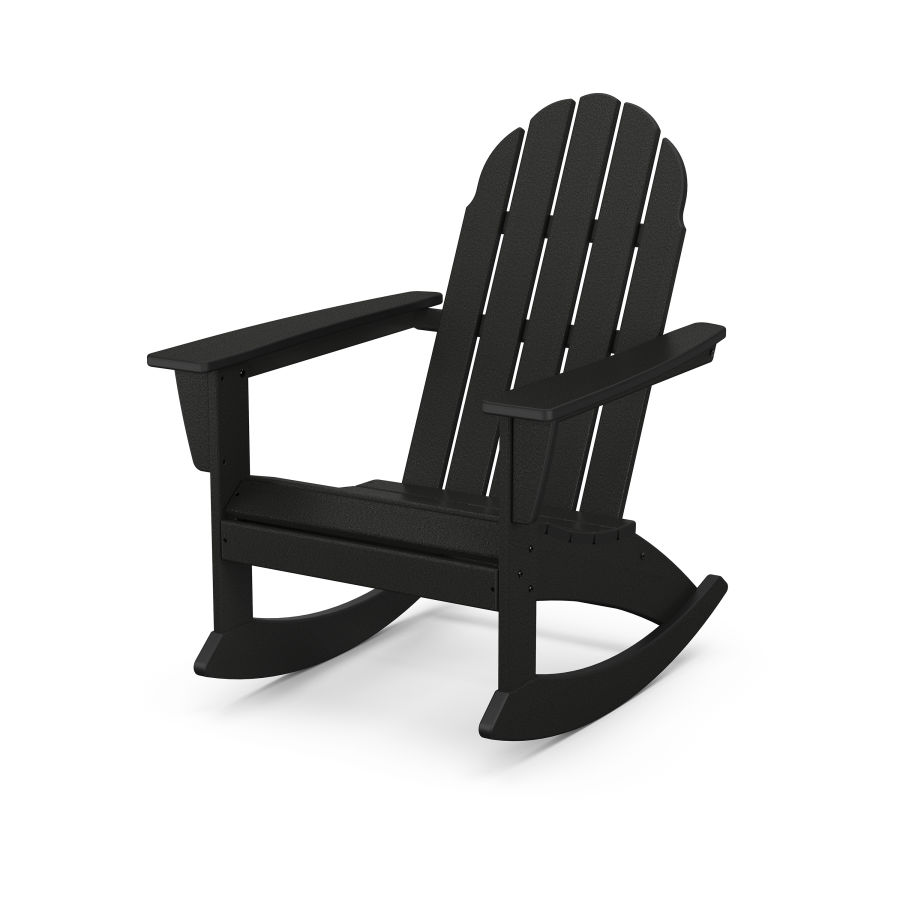 POLYWOOD Vineyard Adirondack Rocking Chair in Black