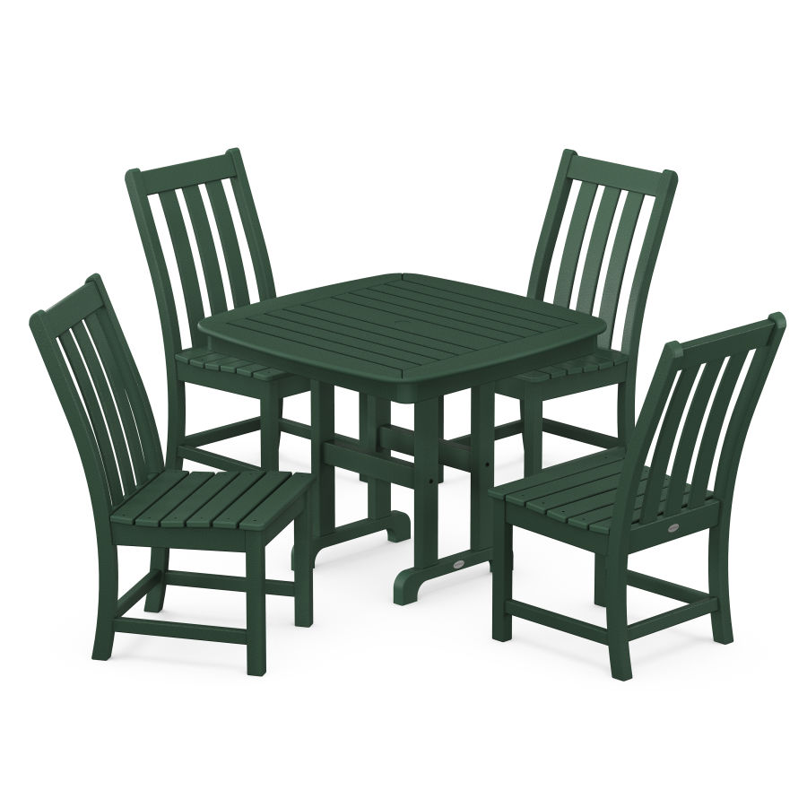 POLYWOOD Vineyard 5-Piece Side Chair Dining Set in Green
