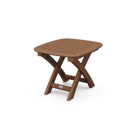 POLYWOOD Nautical 21" x 18" Side Table in Teak
