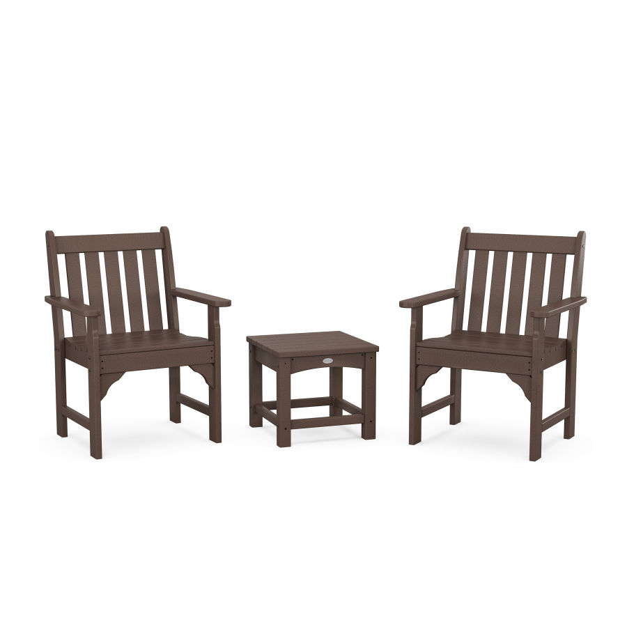 POLYWOOD Vineyard 3-Piece Garden Chair Set in Mahogany