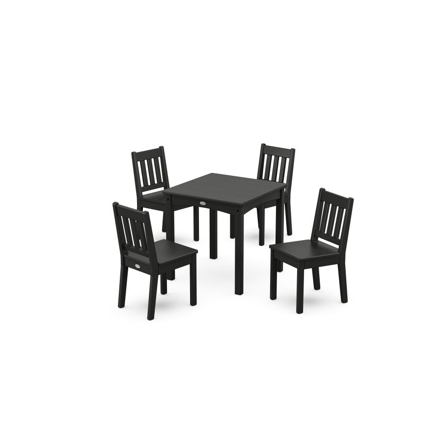 POLYWOOD Vineyard Kids 5-Piece Dining Set in Black