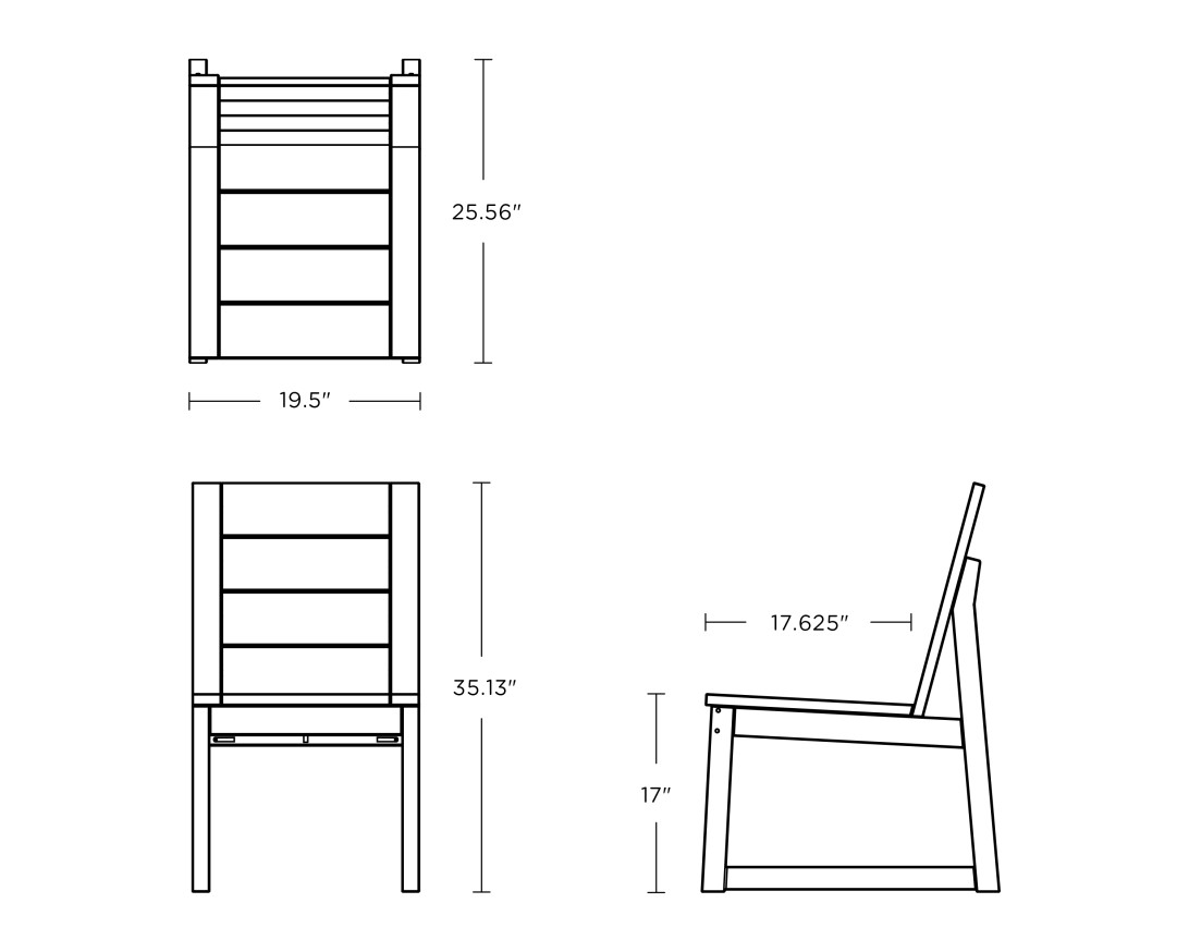 Dimensions for Elevate Dining Side Chair