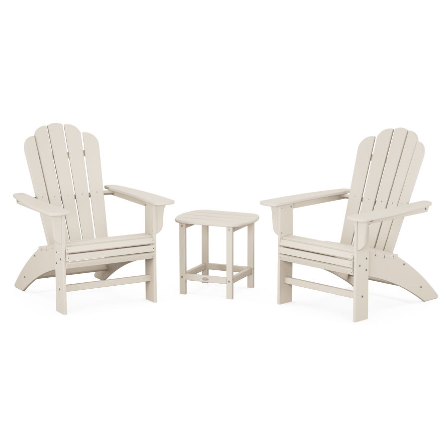 POLYWOOD Country Living Curveback Adirondack Chair 3-Piece Set in Sand