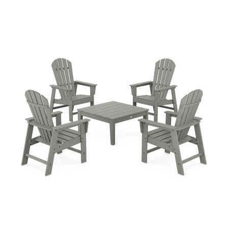 5-Piece South Beach Casual Chair Conversation Set with 36" Conversation Table in Slate Grey
