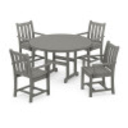 POLYWOOD Traditional Garden 5-Piece Round Farmhouse Dining Set