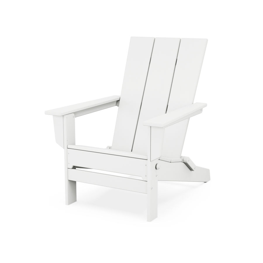 POLYWOOD Modern Studio Folding Adirondack Chair in White