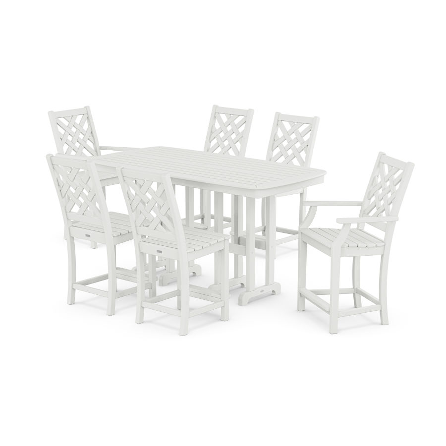 POLYWOOD Wovendale 7-Piece Counter Set in White