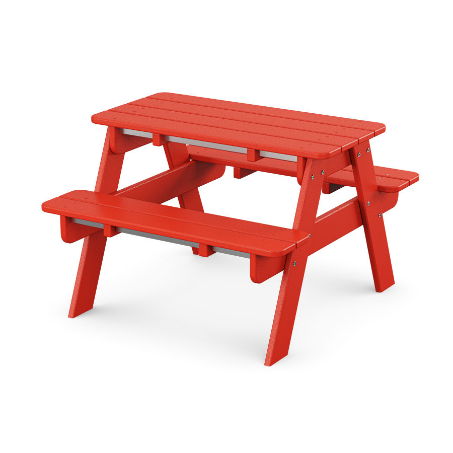 POLYWOOD Kids Picnic Table in Sunset Red