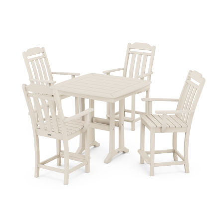 Country Living 5-Piece Counter Set with Trestle Legs in Sand