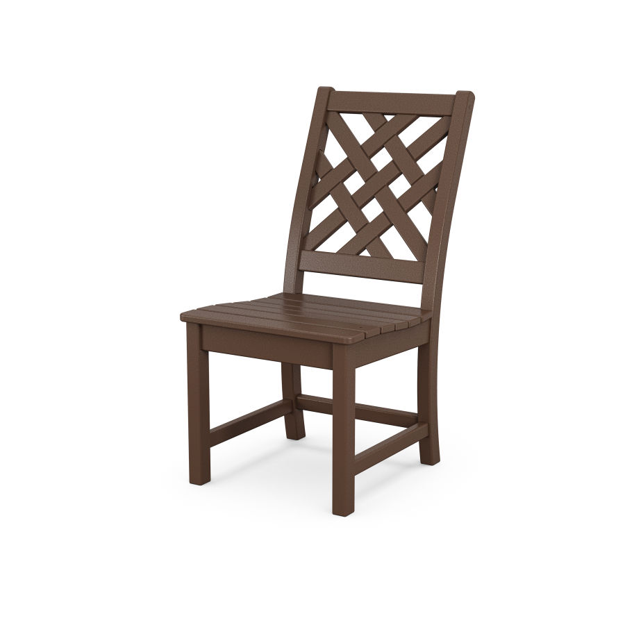 POLYWOOD Wovendale Dining Side Chair in Mahogany