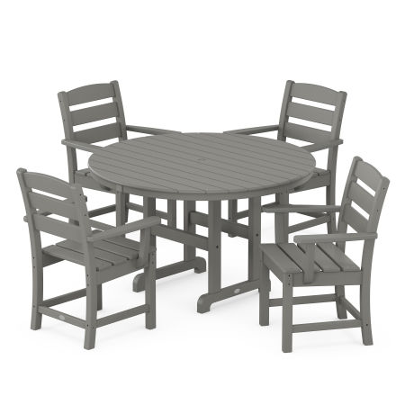 Lakeside 5-Piece Round Farmhouse Arm Chair Dining Set