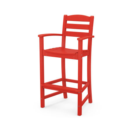 POLYWOOD La Casa Café Bar Arm Chair in Sunset Red